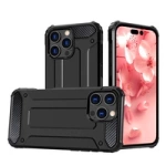 Husa blindata Hybrid Armor pentru iPhone 16 Pro - neagra