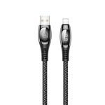 Cablu împletitură împletită USAMS Lightning 2A Fast Charging LED 1.2m negru