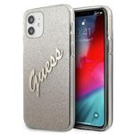 Husa GUESS Apple iPhone 12 Mini Glitter Gradient Script GUHCP12SPCUGLSGO Gold Hardcase