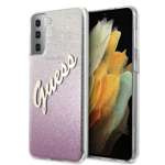 Husa GUESS Samsung Galaxy S21 Plus Glitter Gradient Script GUHCS21MPCUGLSPI Carcasă solidă roz