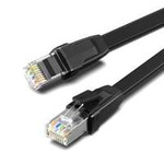 cablu UGREEN NW134 cablu de rețea plat cu fișe metalice, Ethernet RJ45, Cat.8, U/FTP, 0,5 m (negru)