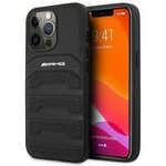 Husa iPhonecase AMG 14 Pro 6.1" negru/negru tare AMG 14 Pro 6.1" negru/negru Hard Leather Debossed Lines