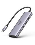 Adaptor 5 în 1 UGREEN CM511 Hub USB-C la 3 porturi USB3.0 + HDMI + TF/SD (gri)