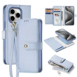 Husa din piele Dux Ducis Lawa pentru iPhone 15 - Albastra