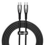 Baseus cablu Seria Glimmer cu încărcare rapidă USB-C 480Mbps PD 100W 2m negru