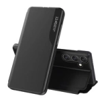 Husa Eco Leather View pentru Samsung Galaxy S25+ cu suport cu clapa - neagra