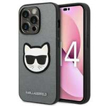 Husa Apple iPhone KARL LAGERFELD 14 Pro Saffiano Saffiano Choupette Head Patch Silver Hardcase
