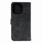 Leather Book Case pentru iPhone 16 Pro - neagră