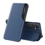 Husa Eco Leather View pentru Samsung Galaxy S24 FE cu clapa si suport - albastra