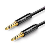 cablu Ugreen audio AUX cu mufă dreaptă minijack 3,5 mm 1m negru (AV112)