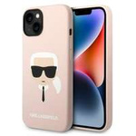 Husa Apple iPhone KARL LAGERFELD 14 Silicone Karl`s Head Pink Hardcase