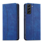 Mag Case husa net Fancy Fancy Samsung Galaxy S23 flip cover portofel stand albastru
