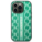 Husa Apple iPhone KARL LAGERFELD 14 Plus Monogram Stripe Green Hardcase
