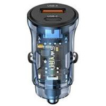 USAMS Charg. sam. 1xUSB+1xUSB-C C32 30W Fast Charge albastru/albastru CC164CC02 (US-CC164)