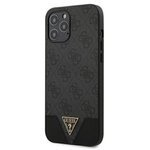 Case GUESS Apple iPhone 12 Pro Max 6.7 4G Triangle Collection GUHCP12LPU4GHBK Gray Hardcase