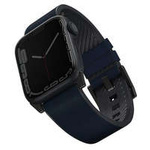 UNIQ strap Straden Apple Watch Seria 4/5/6/7/SE 42/44/45mm. Curea hibridă din piele albastru/albastru