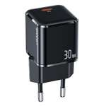 Guvernarea USAMS. reţea. 1xUSB-C T45 mini 30W (doar cap) PD3.0 Încărcare rapidă negru / negru CC148TC01 (US-CC148)