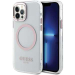 Husa Guess GUHMP12MHTRMP iPhone 12/12 Pro 6.1" roz/roșu tare case Metal Outline MagSafe Case
