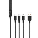 Dudao cablu, cablu USB 3 în 1 - USB tip C, micro USB, Lightning 6A - negru (TGL2)