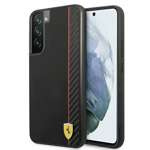 Husa rigidă FERRARI Samsung Galaxy S22 Plus On Track Carbon Stripe, neagră