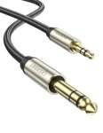 Cablu UGREEN Jack 3,5 mm la TRS 6,35 mm AV127 1m gri