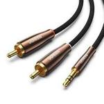 Cablu UGREEN AV170 2x RCA (Cinch) jack 3,5 mm, 1m (negru)