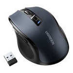 Ugreen USB USB 2.4GHz mouse optic fără fir / Bluetooth 5.0 4000 DPI negru (MU006)