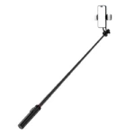 Stick pentru selfie WC12YDS Trepied telescopic 1,3 m aliaj de aluminiu cu lumină dublă și suport pentru telefon - negru