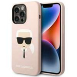 Husa Apple iPhone KARL LAGERFELD 14 Pro Silicone Karl`s Head Pink Hardcase