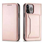 Magnet Card Case husa  pentru iPhone 13 Pro Max card portofel carte de caz carte titular roz