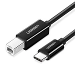Cablu USB-C 2.0 la USB-B UGREEN US241 pentru imprimantă, 1m (negru)