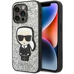Husa Apple iPhone Glitter KARL LAGERFELD 14 Pro Flakes Ikonik Silver Hardcase