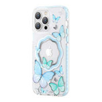 Husa Mag Husa iPhone MagSafe Kingxbar Butterfly Series netic 14 Pro Butterfly Decorated Butterfly Print Albastru Case