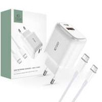 TECH-PROTECT C20W ÎNCĂRCĂTOR DE REȚEA CU 2 PORTURI PD20W/QC3.0 + CABLU TIP-C ALB
