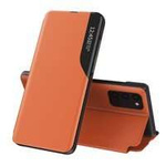 Eco Leather View Case husă elegantă husa cu clapetă și funcție stand Samsung Galaxy A72 4G portocaliu
