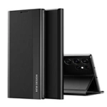 Husă Sleep Case Pro pentru Samsung Galaxy S25 Ultra cu clapă și suport - neagră