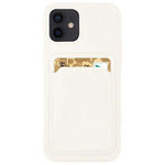 Card Case silikonou husa portofel cu documente de buzunar pentru carduri pentru Xiaomi Redmi 10X 4G / Xiaomi Redmi Note 9 alb
