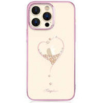 Husa husa iPhone Kingxbar Wish Series 14 Pro Max decorat cu cristale roz Case