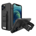 Coardă case gel husa cu lanț cu lanț lanyard lanyard sac Samsung Galaxy S21 Ultra 5G negru