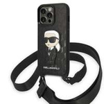 Husa iPhonecase Karl Lagerfeld 14 Pro 6.1" negru/negru tare Monogram Ikonik Patch