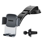 Baseus 2in1 gravity car phone mount holder for air vent and dashboard black (SUYK000001)