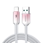 Joyroom S-A42 Crystal-Clear Series 3A USB-A - Cablu Lightning 1,2 m - alb