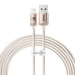 Baseus cablu Crystal Shine Series USB - Lightning 2.4A 20W 2m roz (CAJY001204)