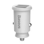Încărcător auto Baseus Grain Mini încărcător auto 2x USB 3.1A alb (CCALL-ML02)