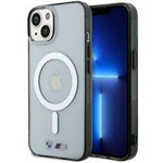 Husa iPhonecase BMW BMHMP14MHCRS 14 Plus 6.7" transparent dur Inel argintiu dur de argint MagSafe