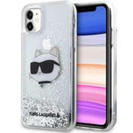 Husa iPhonecase Glitter Karl Lagerfeld KLHCN61LNCHCS 11/ XR argintiu/argintiu tare Choupette Head Case