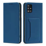 Magnet Card Case husa  pentru Xiaomi Redmi Notă 11 Pro card portofel carte de caz titular de card albastru