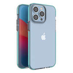 Case husa iPhonenou Spring 14 Pro Max siliko de primăvară cu cadru albastru deschis