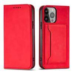 Mag Case husa iPhone net Card 14 flip cover portofel stand roșu