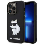 Husa iPhonecase Karl Lagerfeld KLHCP14X3DRKHNK 14 Pro Max 6.7" negru/negru Choupette 3D din cauciuc dur Case